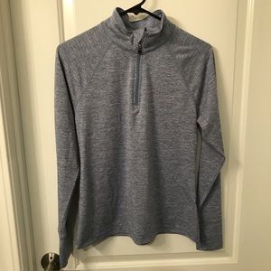 Blue 1/4 zip athletic long sleeve